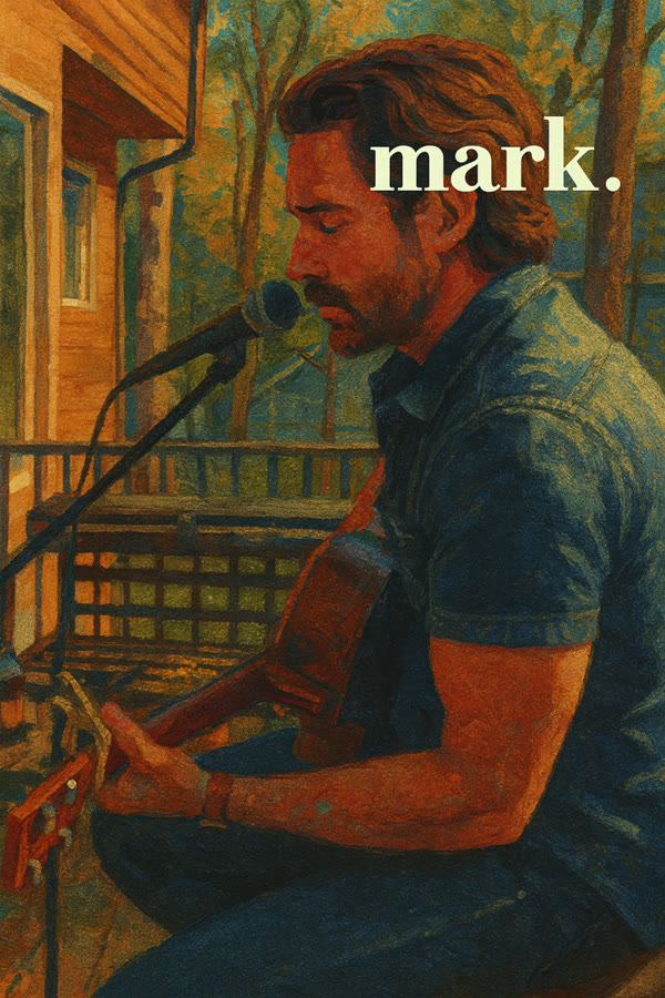 Watercolor illustration of a porch performance